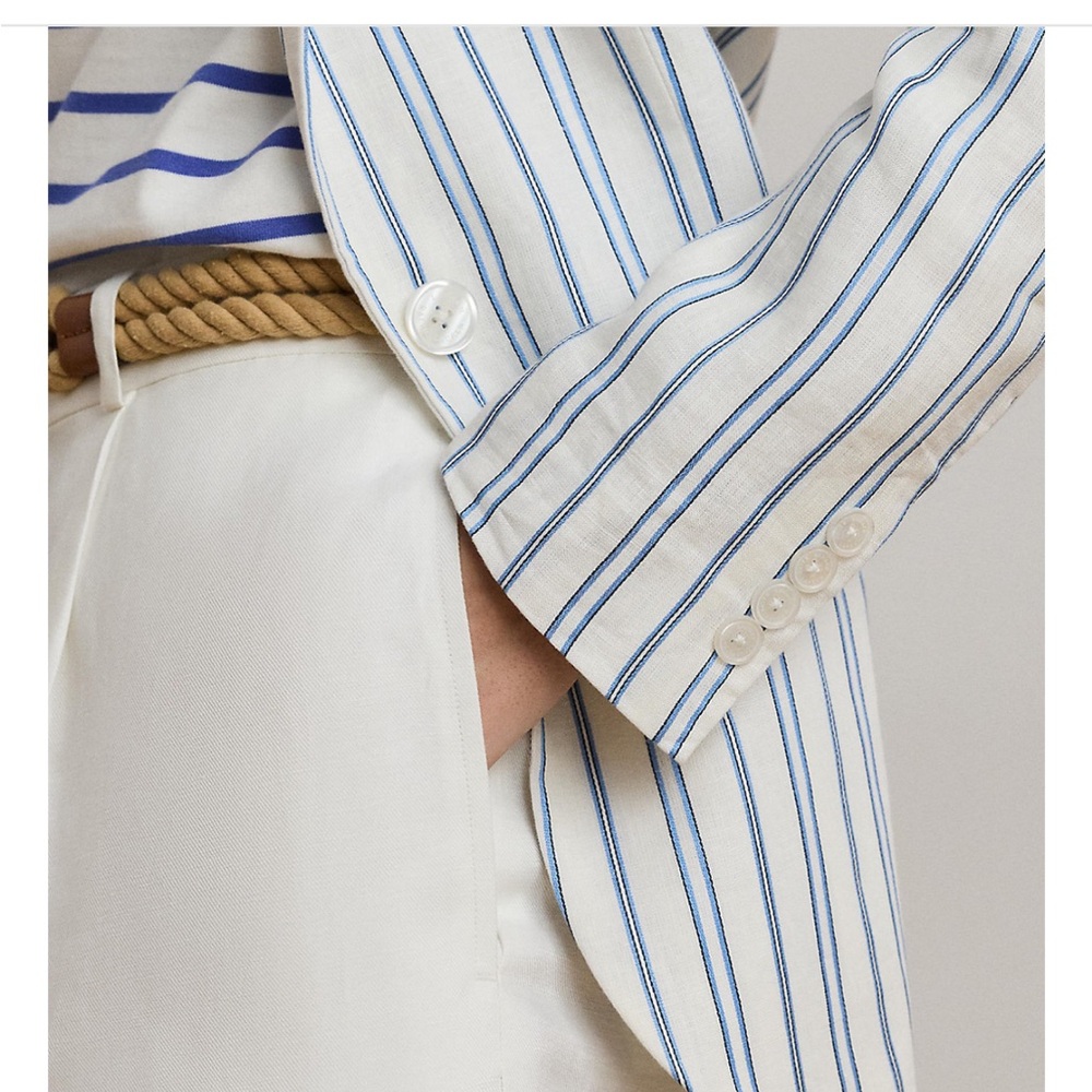 Lauren Ralph Lauren Blue and White Striped Blazer - Picture 4 of 8